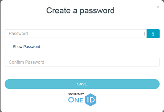Create a password 
Password 
Confirm Password 
ONE 